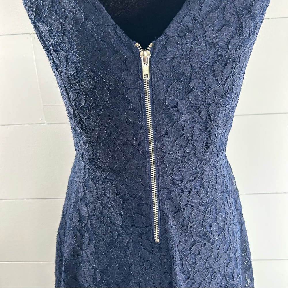 NWT Speechless Navy Bl Sleeveless fit&flare floral lace dress (skater) Back zip - Picture 6 of 13